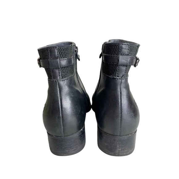 Ariat Black Leather Ankle‎ Boots With Braided Strap Detail & Side Zipper Closure - Picture 4 of 7